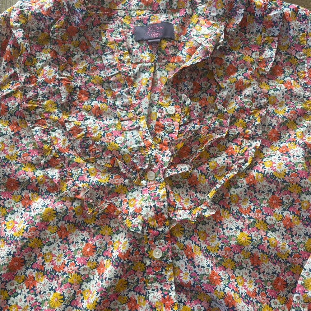 J.Crew Liberty Multicolor Floral Women's Blouse - Picture 4 of 6